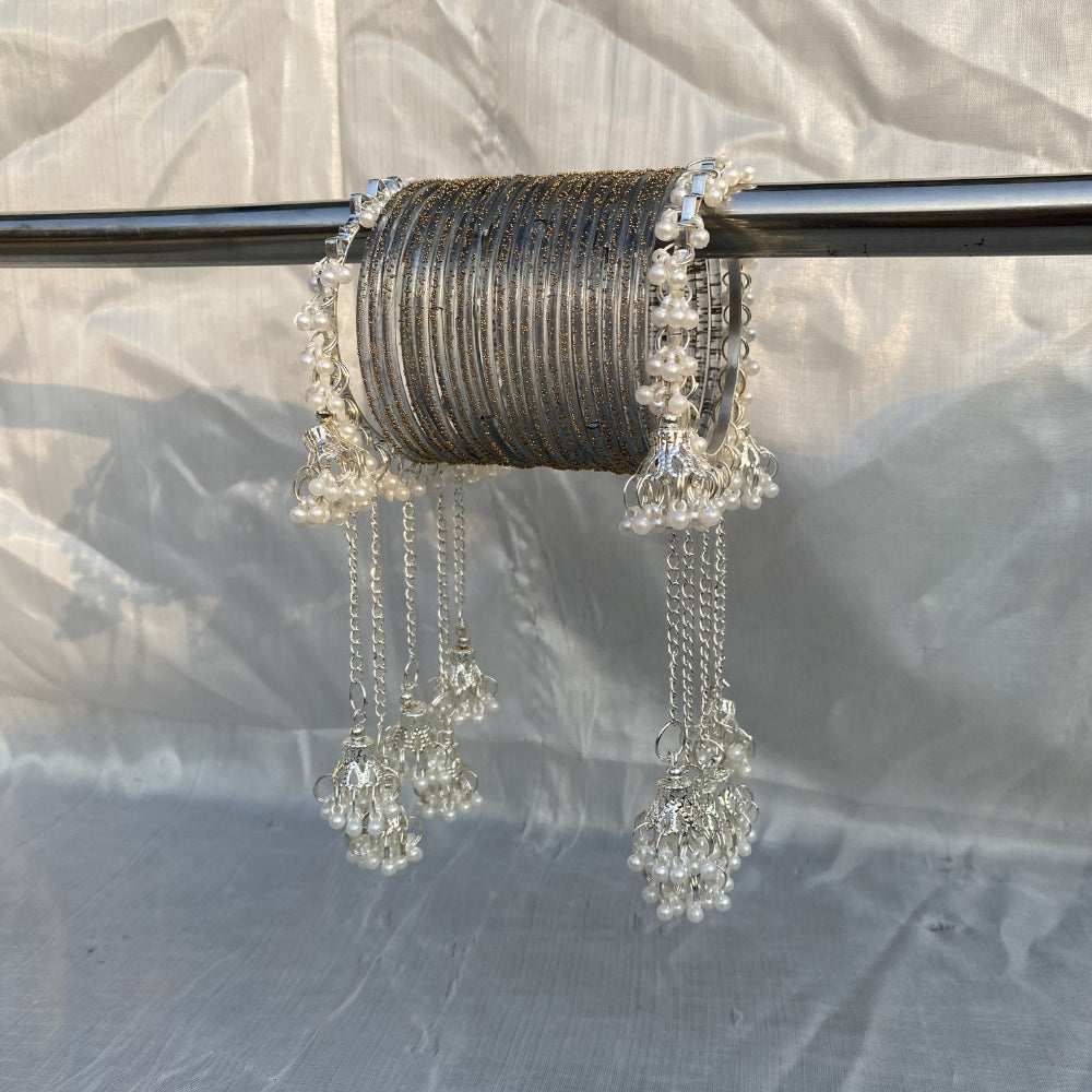 Rain drop pearl bangles