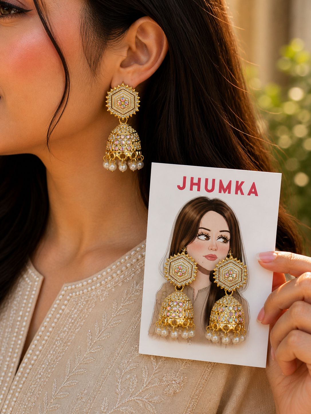 Noor-e-Moti Jhumkas