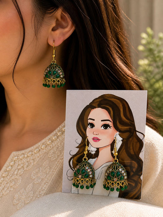 Zamrud Noor Jhumkas